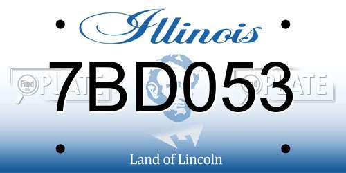 7BD053 Illinois License Plate