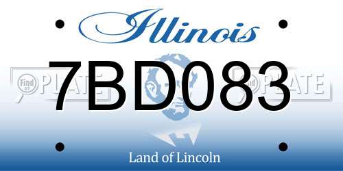 7BD083 Illinois License Plate