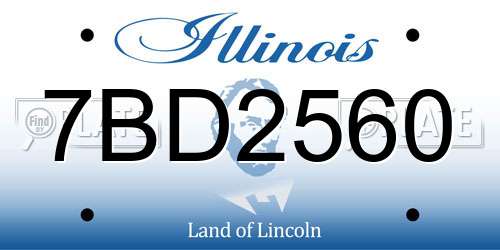 7BD2560 Illinois License Plate