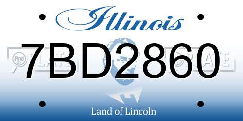 7BD2860 Illinois License Plate