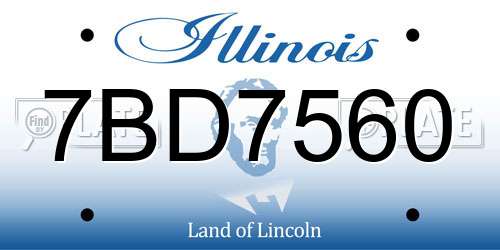7BD7560 Illinois License Plate
