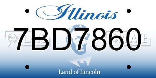7BD7860 Illinois License Plate