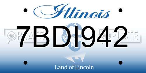 7BDI942 Illinois License Plate