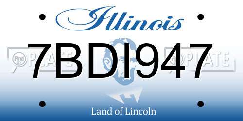 7BDI947 Illinois License Plate
