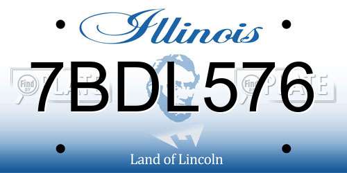 7BDL576 Illinois License Plate