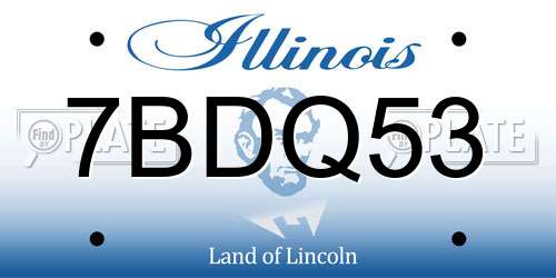 7BDQ53 Illinois License Plate