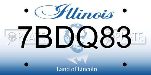 7BDQ83 Illinois License Plate
