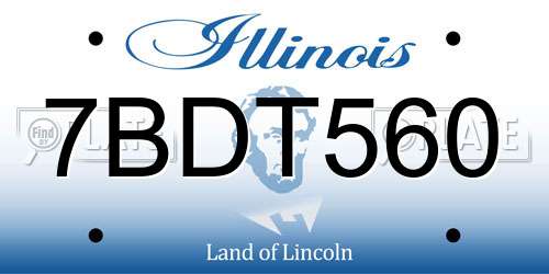 7BDT560 Illinois License Plate