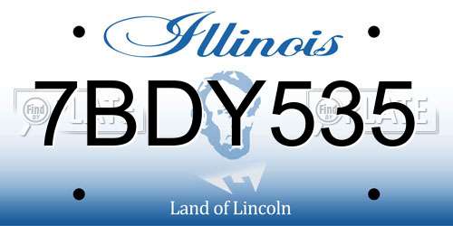 7BDY535 Illinois License Plate