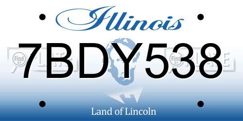 7BDY538 Illinois License Plate
