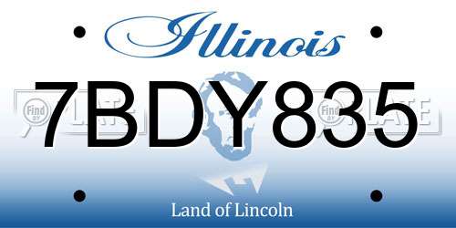 7BDY835 Illinois License Plate
