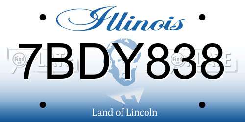 7BDY838 Illinois License Plate