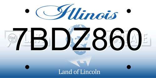 7BDZ860 Illinois License Plate