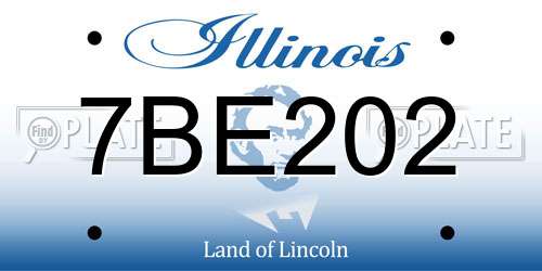 7BE202 Illinois License Plate