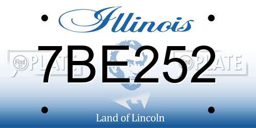 7BE252 Illinois License Plate