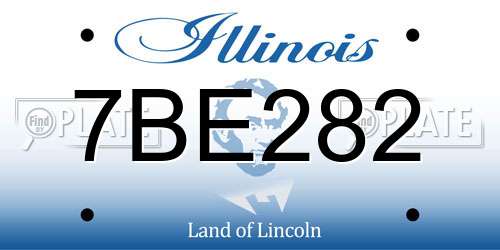 7BE282 Illinois License Plate