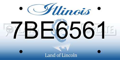 7BE6561 Illinois License Plate