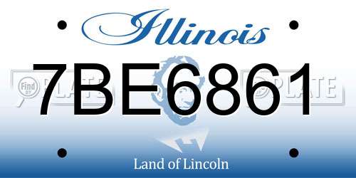 7BE6861 Illinois License Plate