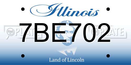 7BE702 Illinois License Plate