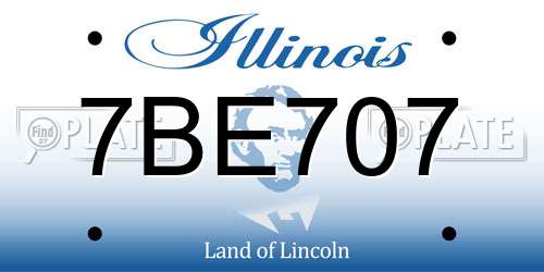 7BE707 Illinois License Plate