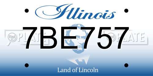 7BE757 Illinois License Plate