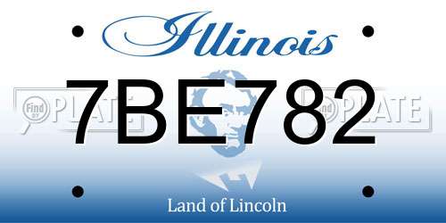 7BE782 Illinois License Plate