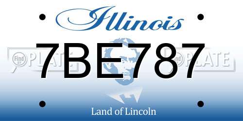 7BE787 Illinois License Plate
