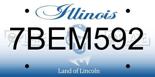 7BEM592 Illinois License Plate