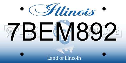 7BEM892 Illinois License Plate