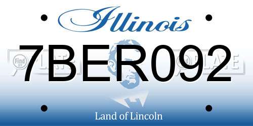 7BER092 Illinois License Plate