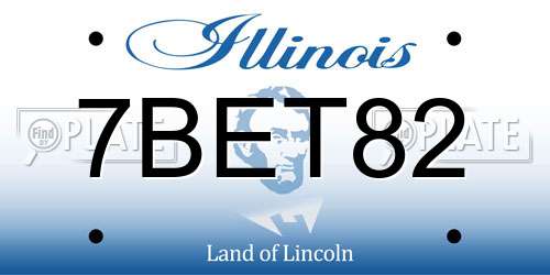 7BET82 Illinois License Plate