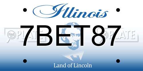 7BET87 Illinois License Plate