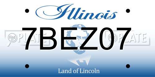 7BEZ07 Illinois License Plate