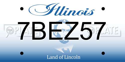 7BEZ57 Illinois License Plate