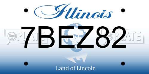 7BEZ82 Illinois License Plate