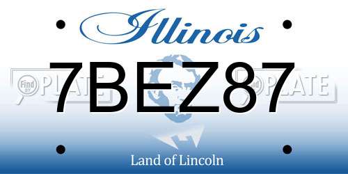 7BEZ87 Illinois License Plate