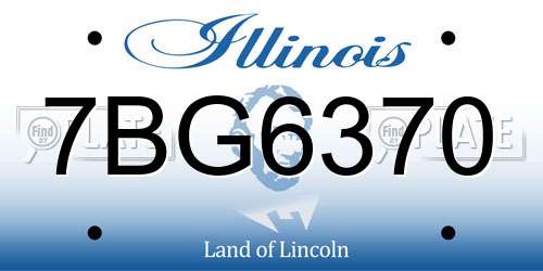7BG6370 Illinois License Plate