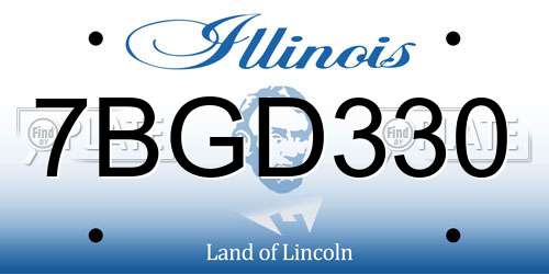 7BGD330 Illinois License Plate