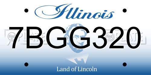 7BGG320 Illinois License Plate