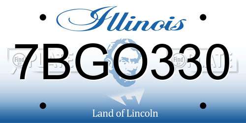 7BGO330 Illinois License Plate
