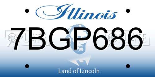 7BGP686 Illinois License Plate