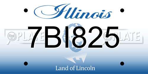 7BI825 Illinois License Plate