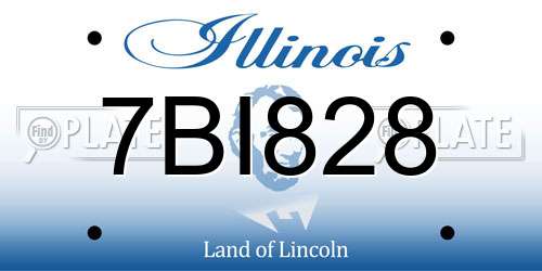 7BI828 Illinois License Plate