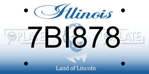 7BI878 Illinois License Plate