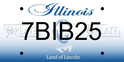 7BIB25 Illinois License Plate