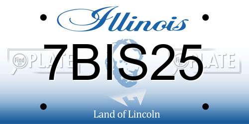 7BIS25 Illinois License Plate