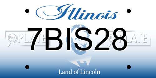 7BIS28 Illinois License Plate