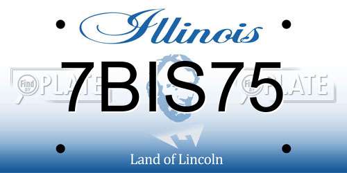 7BIS75 Illinois License Plate