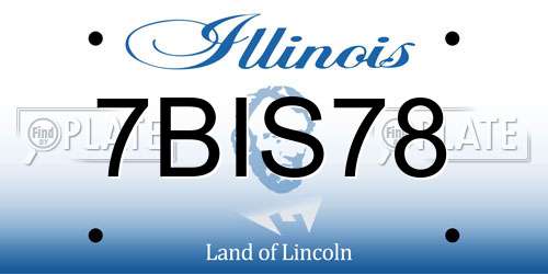 7BIS78 Illinois License Plate