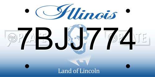 7BJJ774 Illinois License Plate